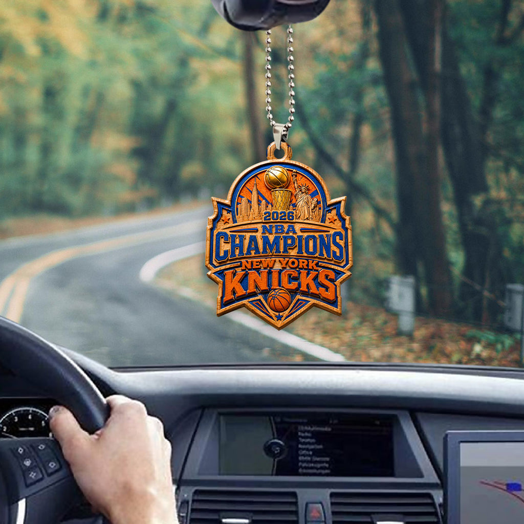 New York Knicks 2026 NBA Finals Champions Custom shape 2-sided Acrylic Car Ornament – HOATT18880
