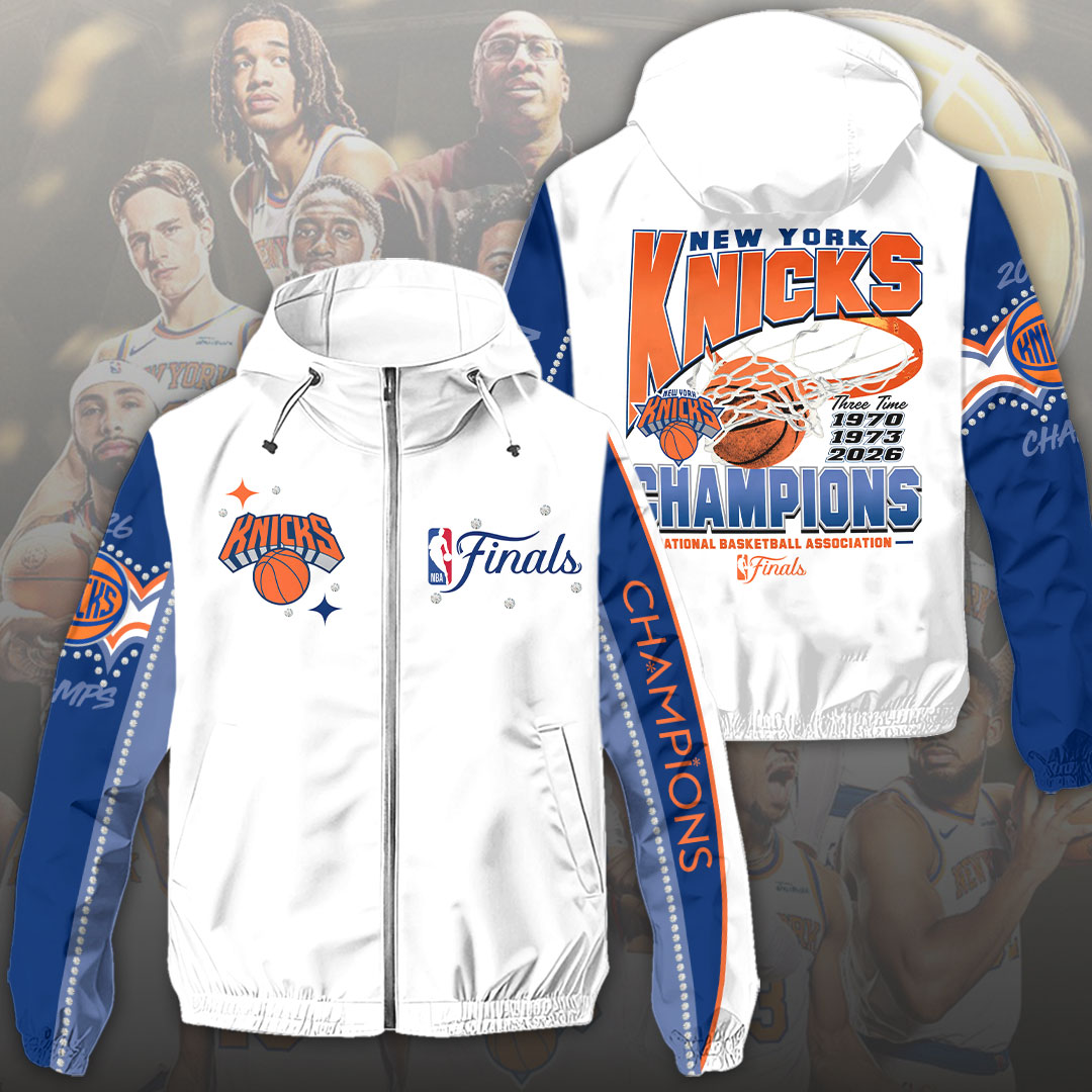 New York Knicks 2026 NBA Finals Champions 3D Windbreaker Jacket – HOATT19005