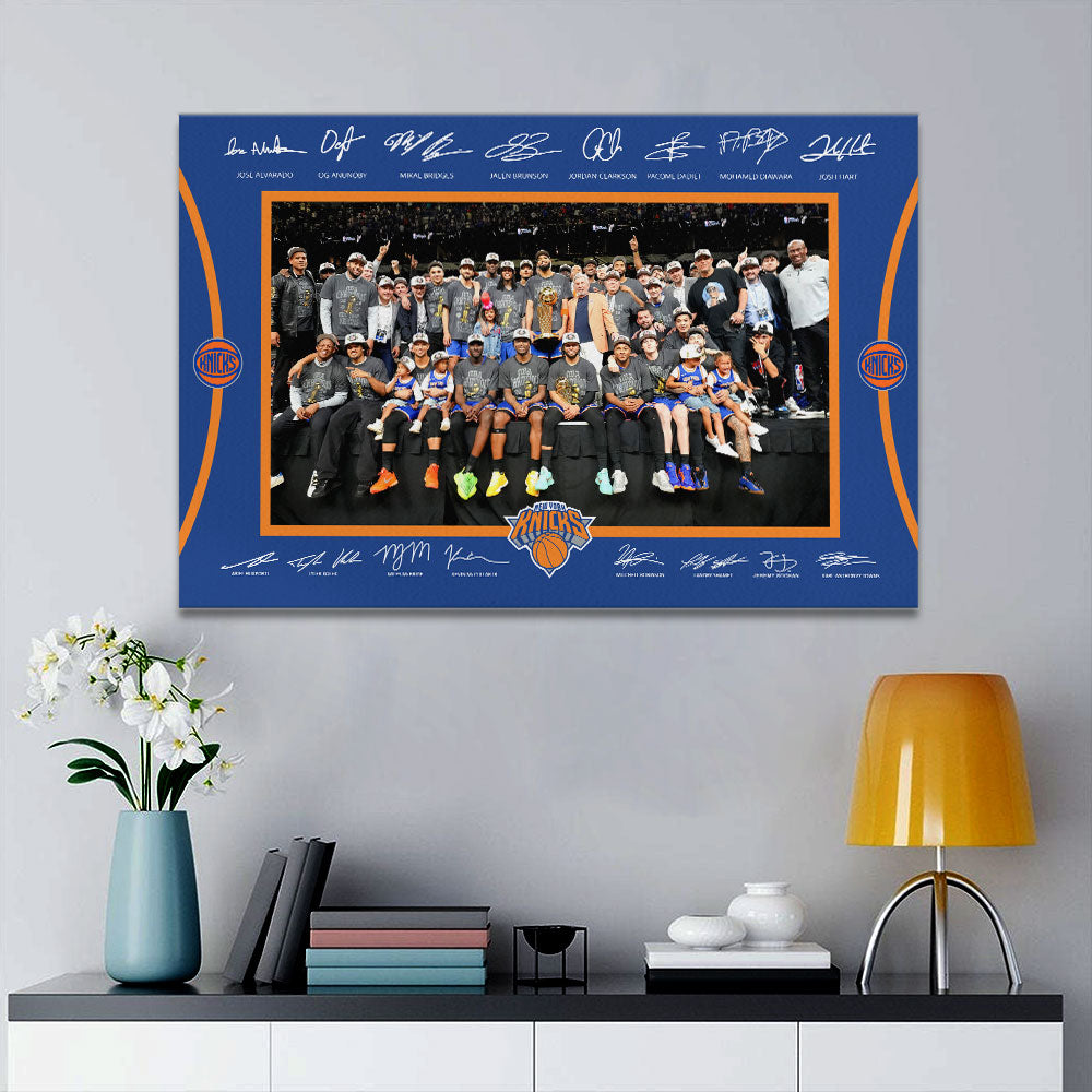 New York Knicks 2026 NBA Finals Champions Rectangle Canvas With Inner Frame – HOATT18631