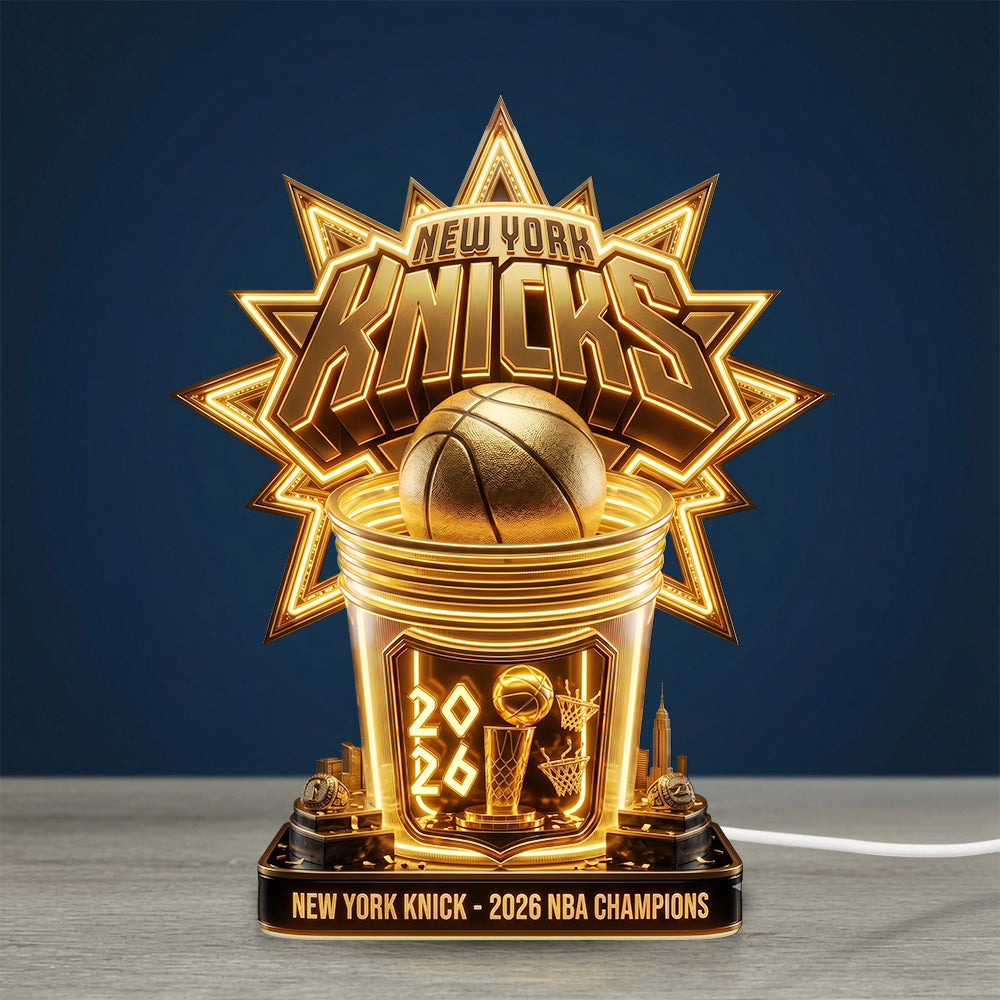 New York Knicks NBA Finals Champions 2026 Custom Shape Acrylic Light Box – TMTHU6939