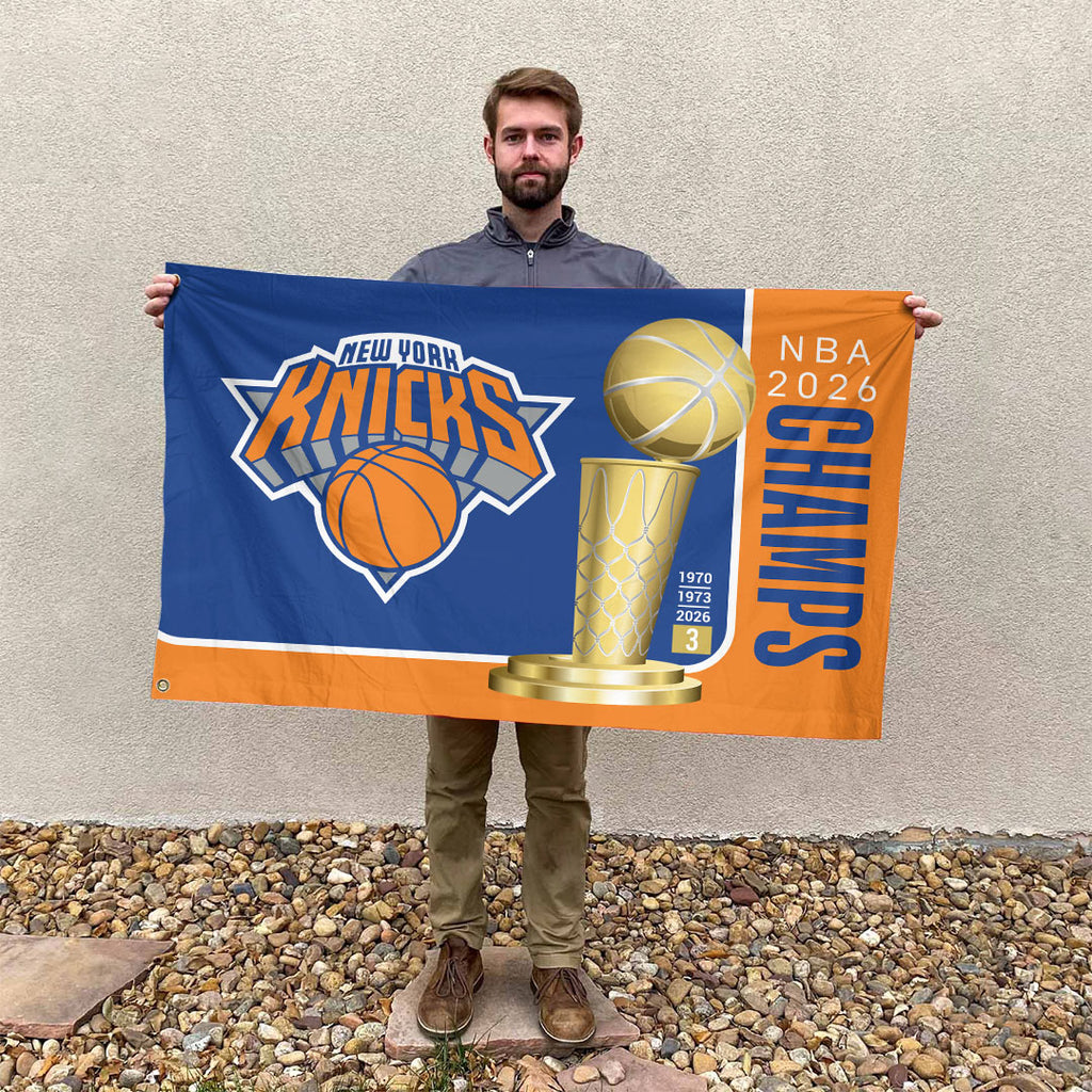 New York Knicks 2026 NBA Finals Champions 3D Double-side House Flag – HOATT18797