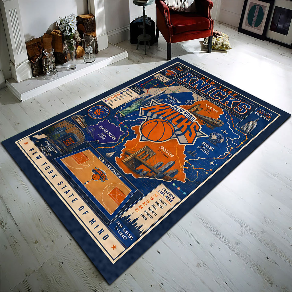 New York Knicks 2026 NBA Finals Champions Rectangular Rug – HOATT19503
