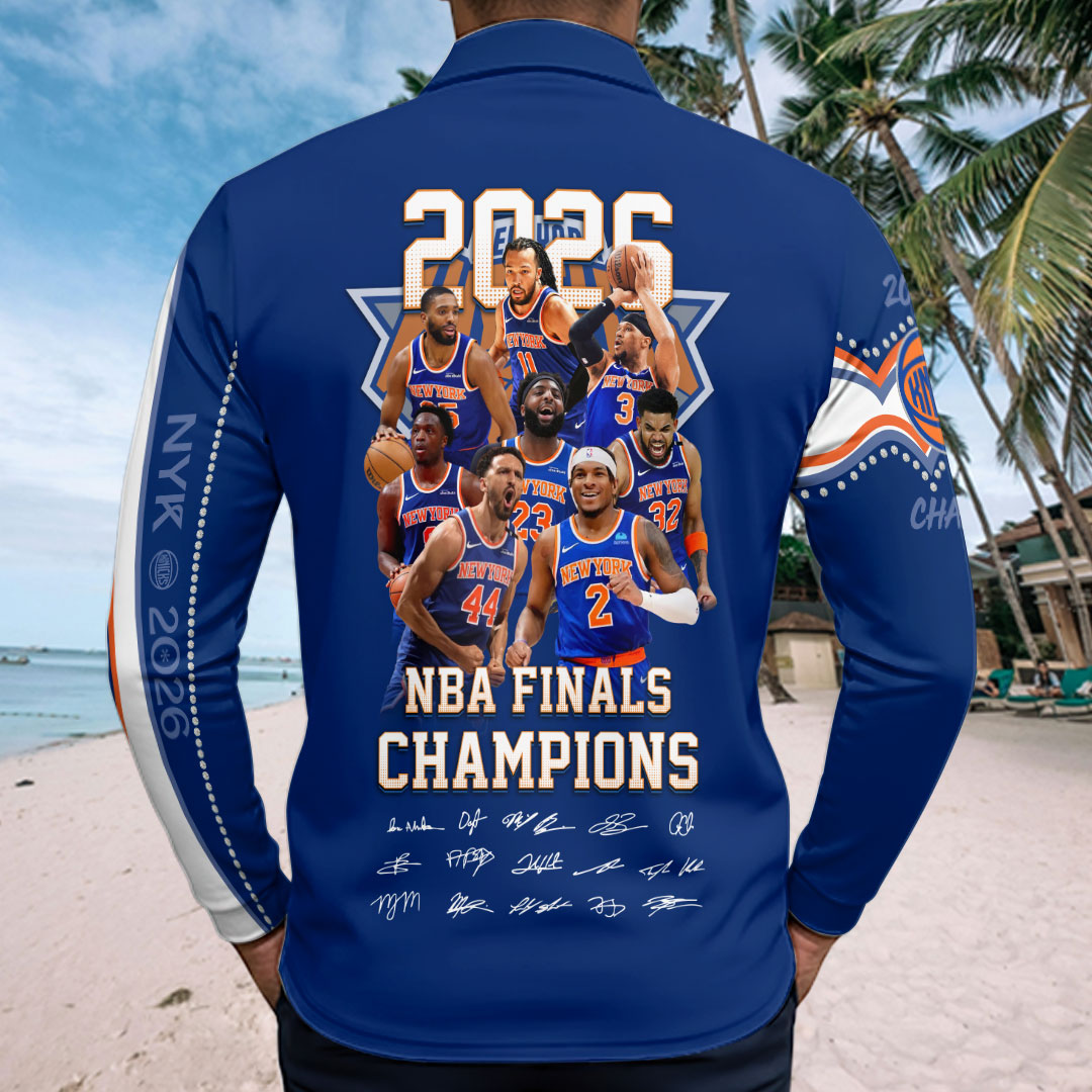 New York Knicks 2026 NBA Finals Champions Zip Polo Shirt – HOATT19017