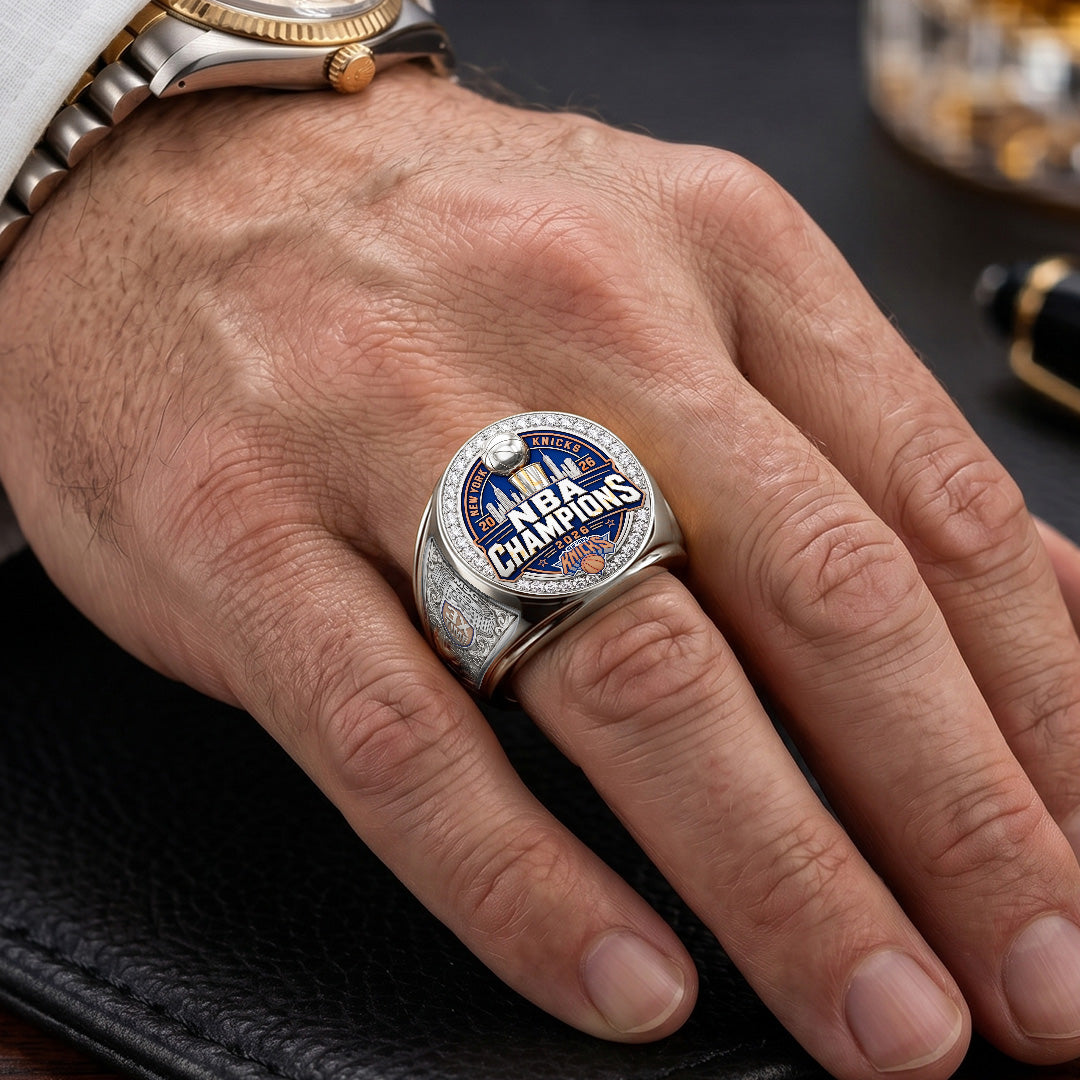 New York Knicks NBA Champions 2026 3D Engraved Ring – TMTHU7079