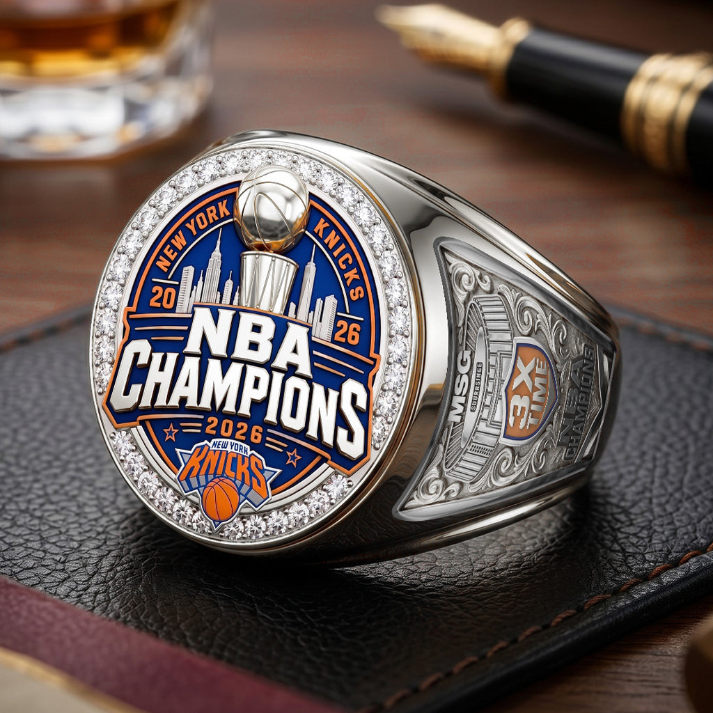 New York Knicks NBA Champions 2026 3D Engraved Ring – TMTHU7079