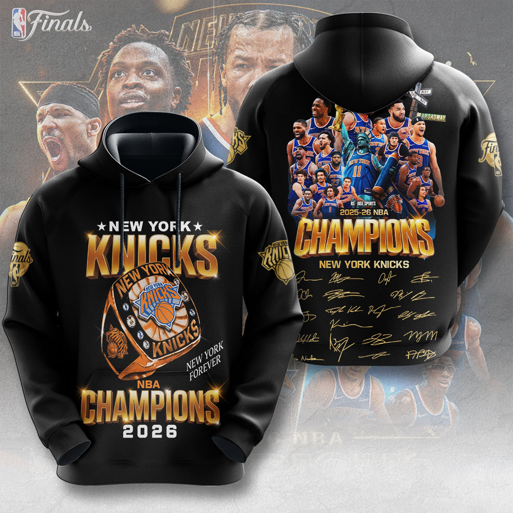 New York Knicks NBA Finals Champions 2026 3D Apparel – TMTHU6808