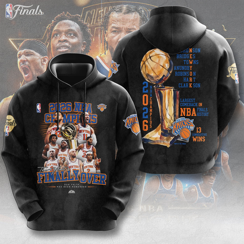 New York Knicks NBA Champions 2026 3D Apparel – TMTHU7476