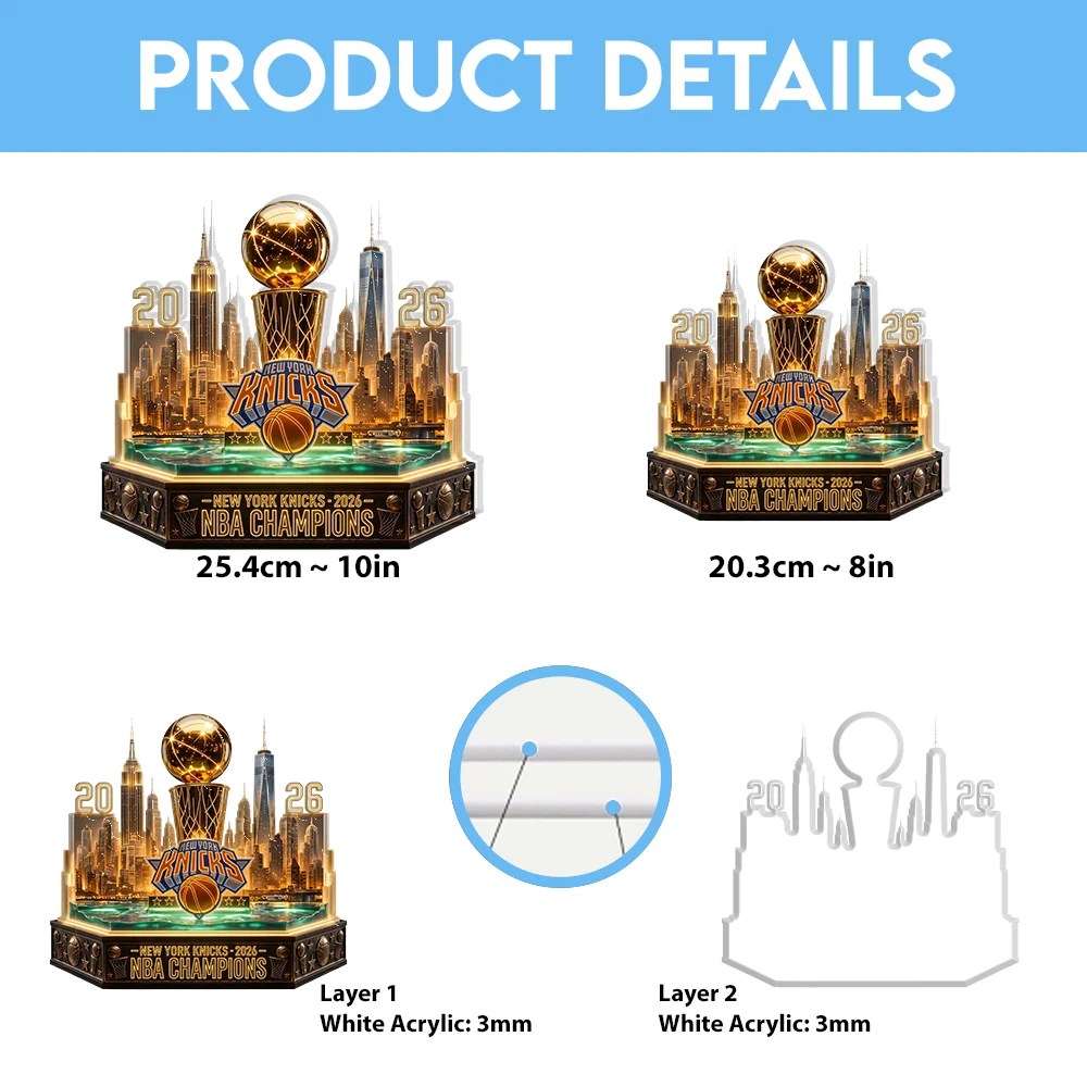 New York Knicks NBA Champions 2026 Custom Shape Acrylic Light Box – TMTHU8755