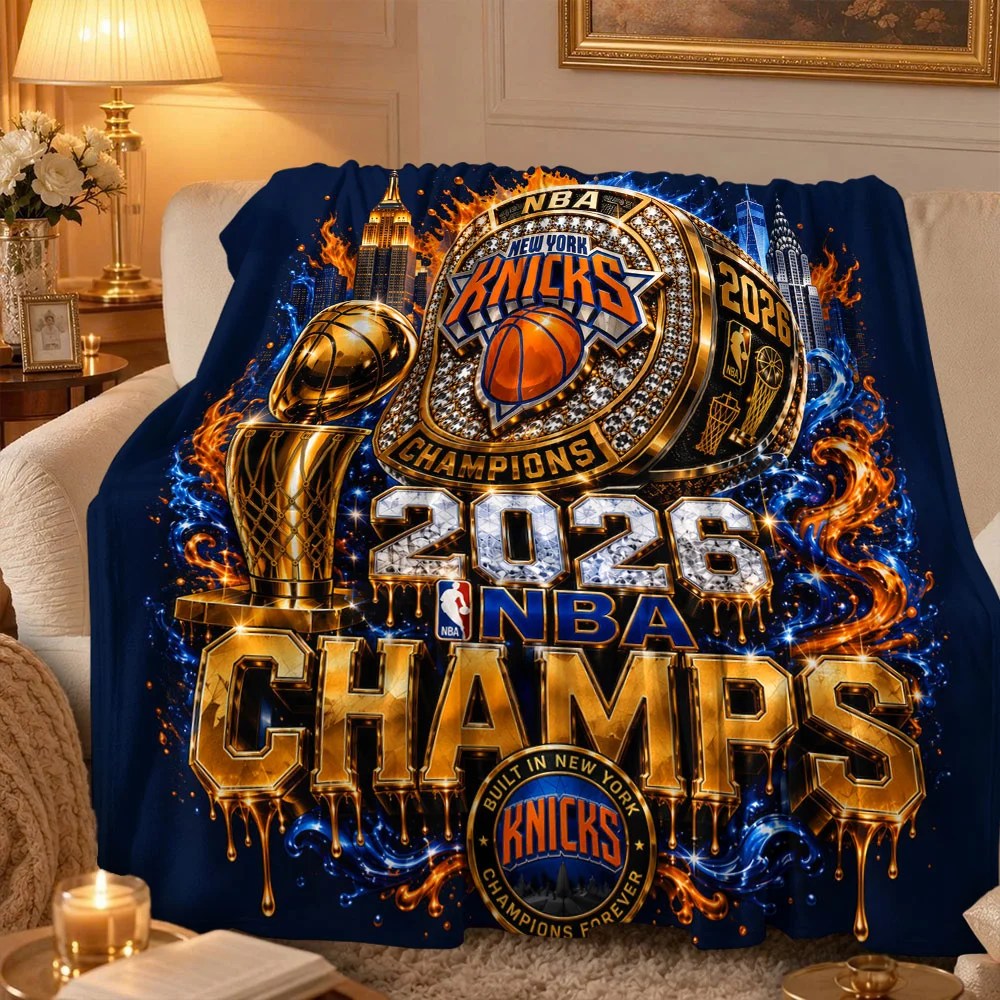 New York Knicks NBA Champions 2026 Fleece Blanket – TMTHU8915