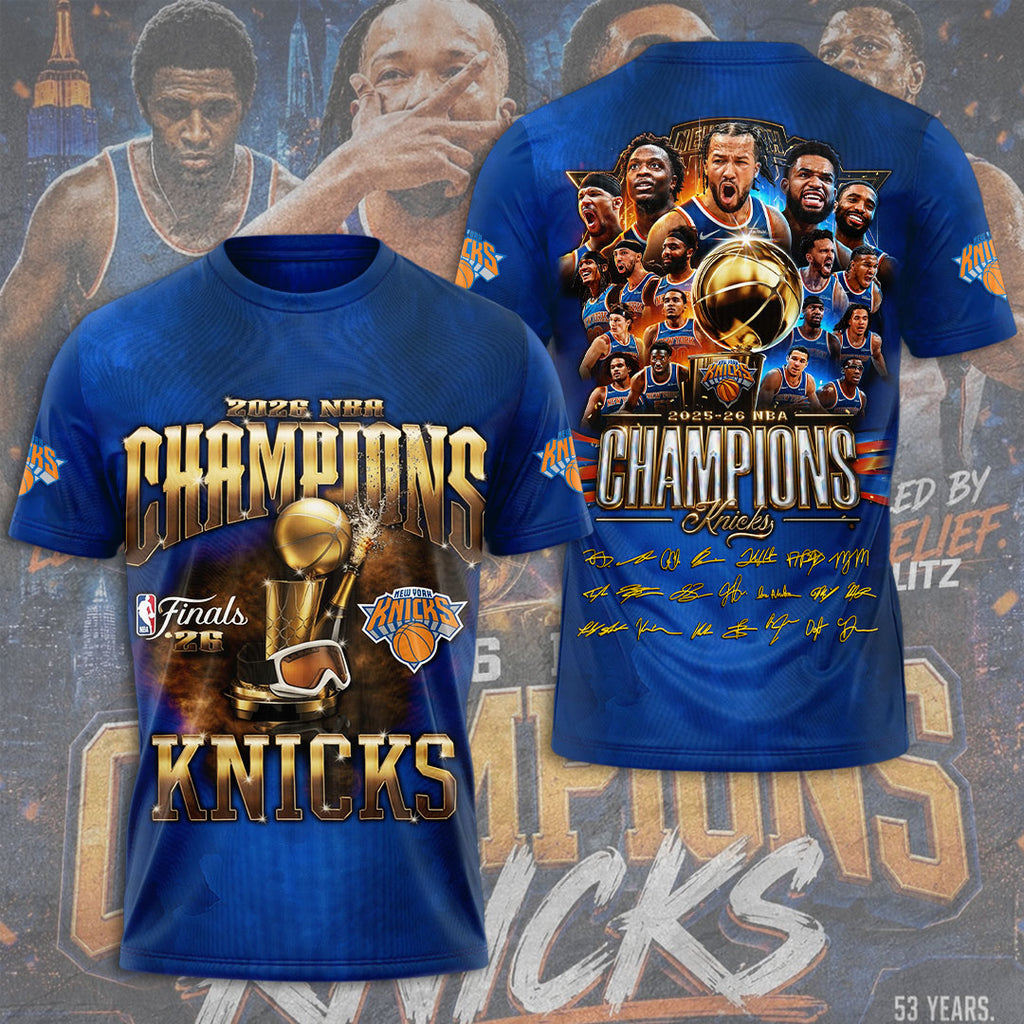 New York Knicks NBA Finals Champions 2026 3D Apparel – TMTHU6913