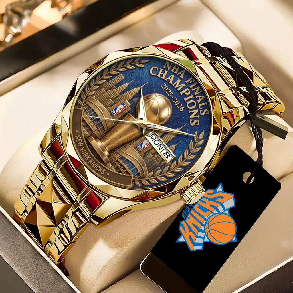 New York Knicks NBA Finals Champions 2026 Alloy Luxury Quartz Watch – TANTN23630