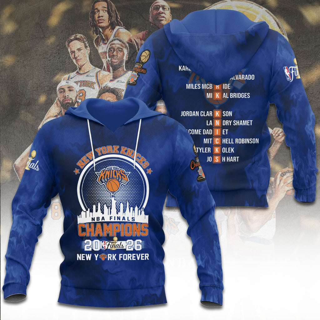 New York Knicks NBA Finals Champions 2026 3D Apparel – TANTN23667
