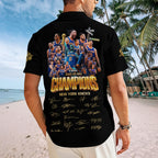 New York Knicks NBA Finals Champions 2026 Short Sleeve Button-Down Shirt – TMTHU7308