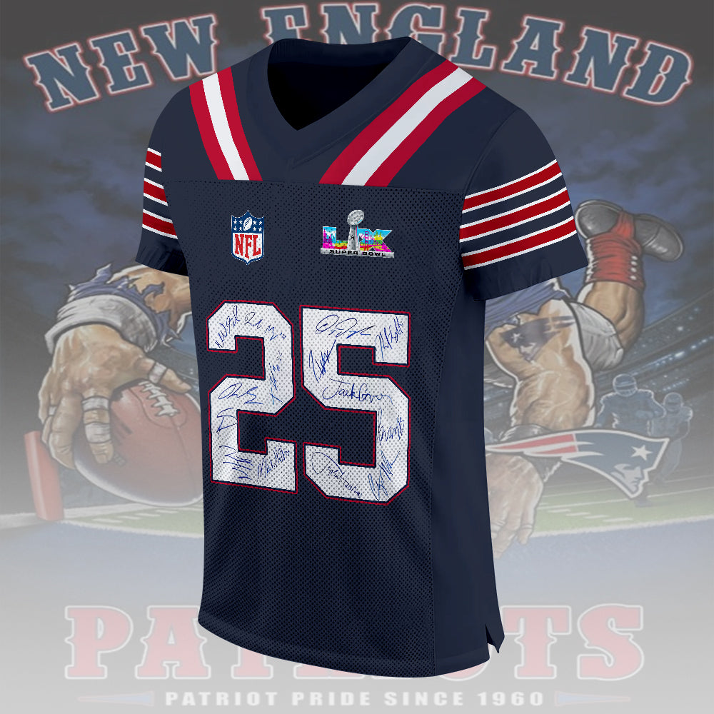 New England Patriots 3D Football Jersey – TMTHU3789