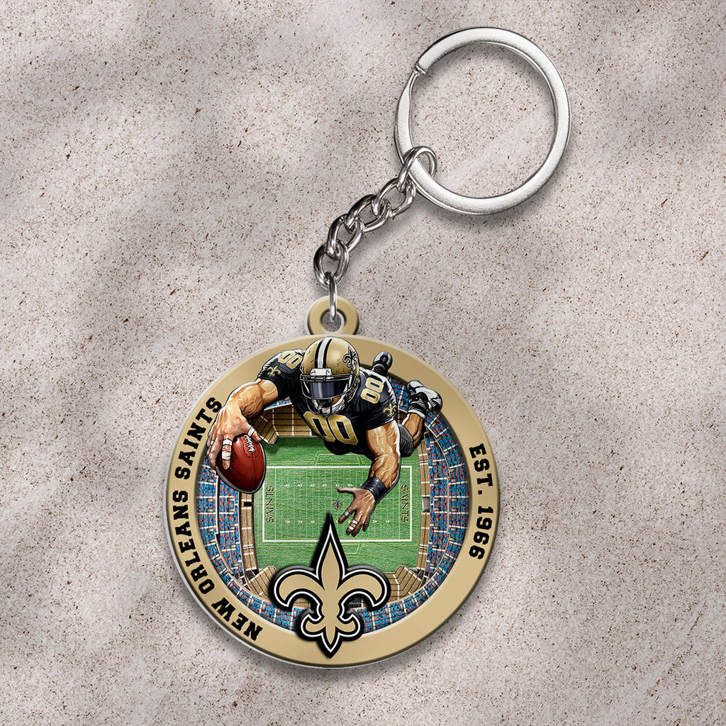 New Orleans Saints Custom Shape 2-sided Keychain – HOATT12703