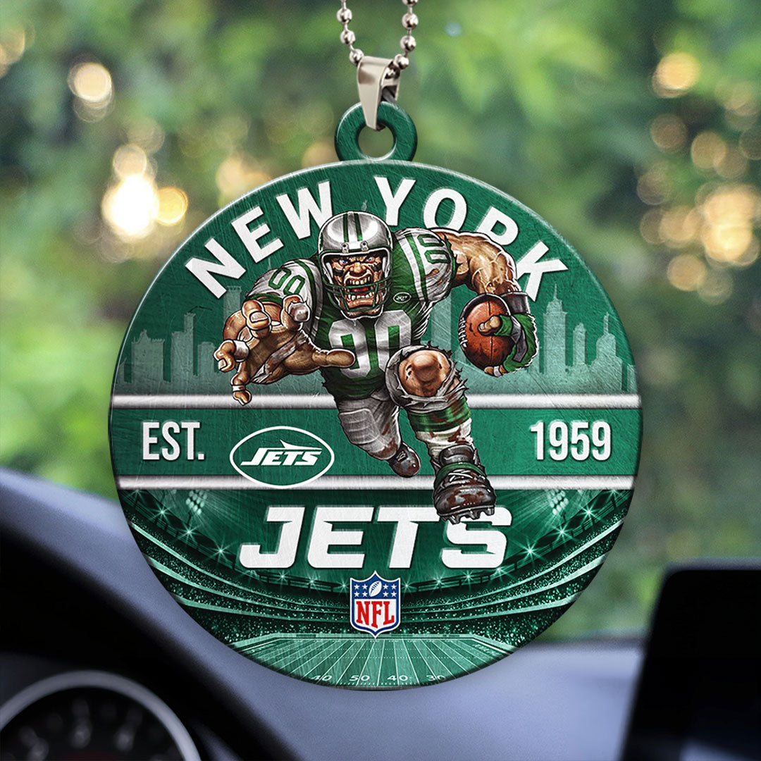 New York Jets Custom shape 2-sided Acrylic Car Ornament – HOATT12920