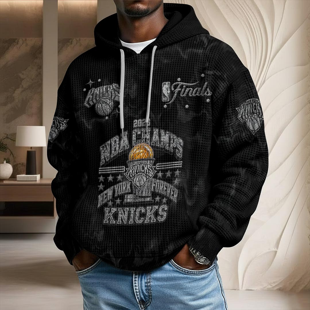 New York Knicks 2026 NBA Finals Champions 3D Unisex Waffle Hoodie – HOATT19496