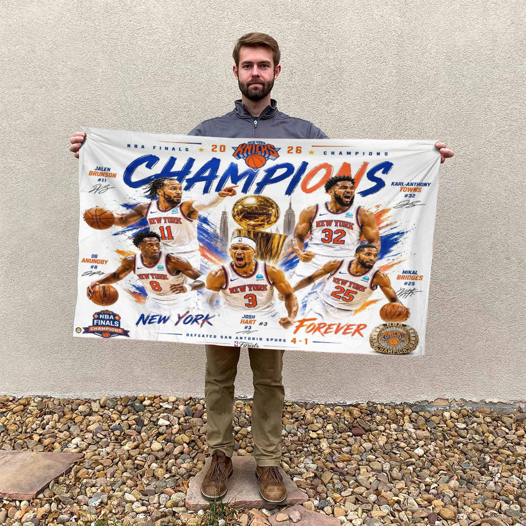 New York Knicks NBA Finals Champions 2026 3D Double-side House Flag – TANTN23800