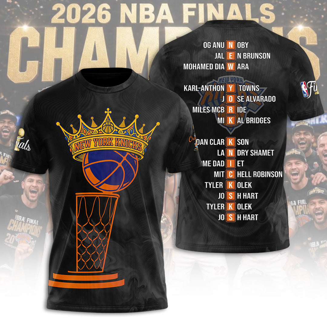 New York Knicks NBA Finals Champions 2026 3D Apparel – TANTN23634