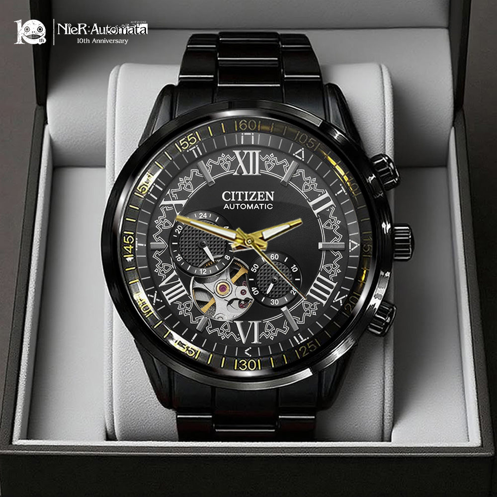 Nier: Automata 10th Anniversary Black Stainless Steel Watch – GNE7473