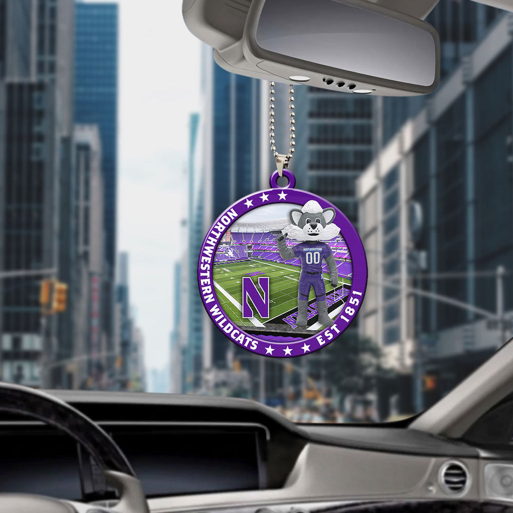 Northwestern Wildcats Football Custom shape 2-sided Acrylic Car Ornament – HOATT13114