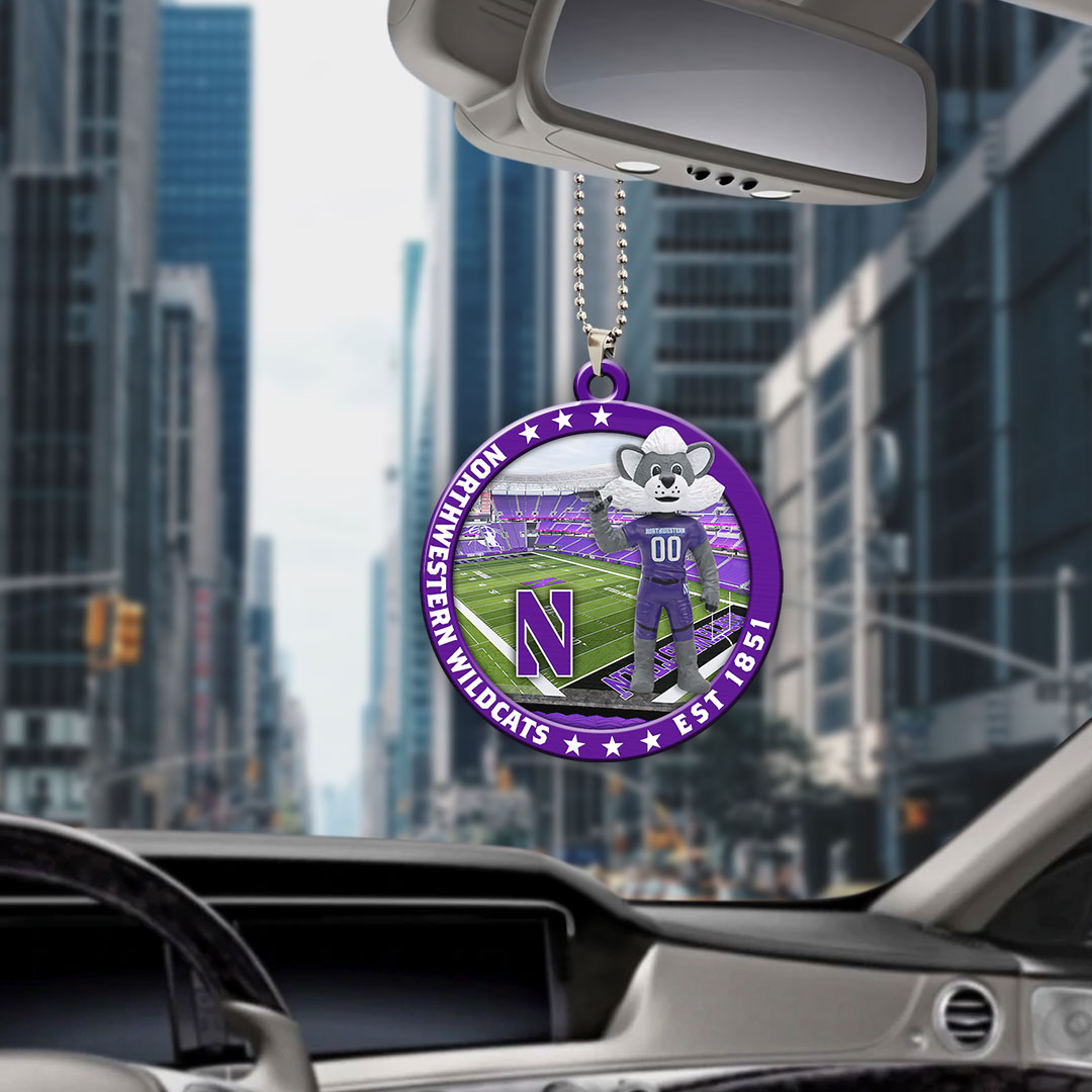 Northwestern Wildcats Football Custom shape 2-sided Acrylic Car Ornament – HOATT13114