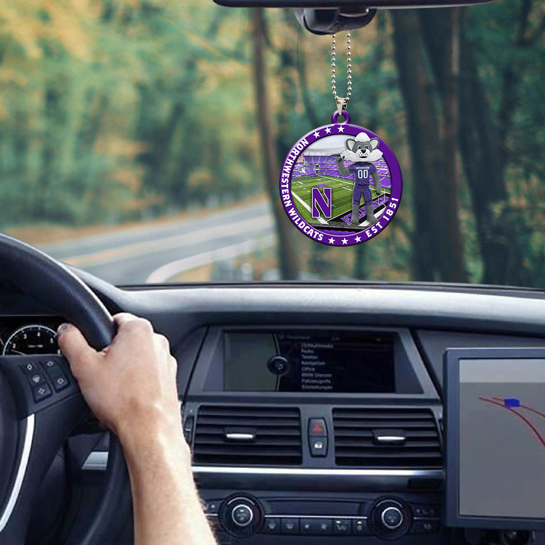Northwestern Wildcats Football Custom shape 2-sided Acrylic Car Ornament – HOATT13114