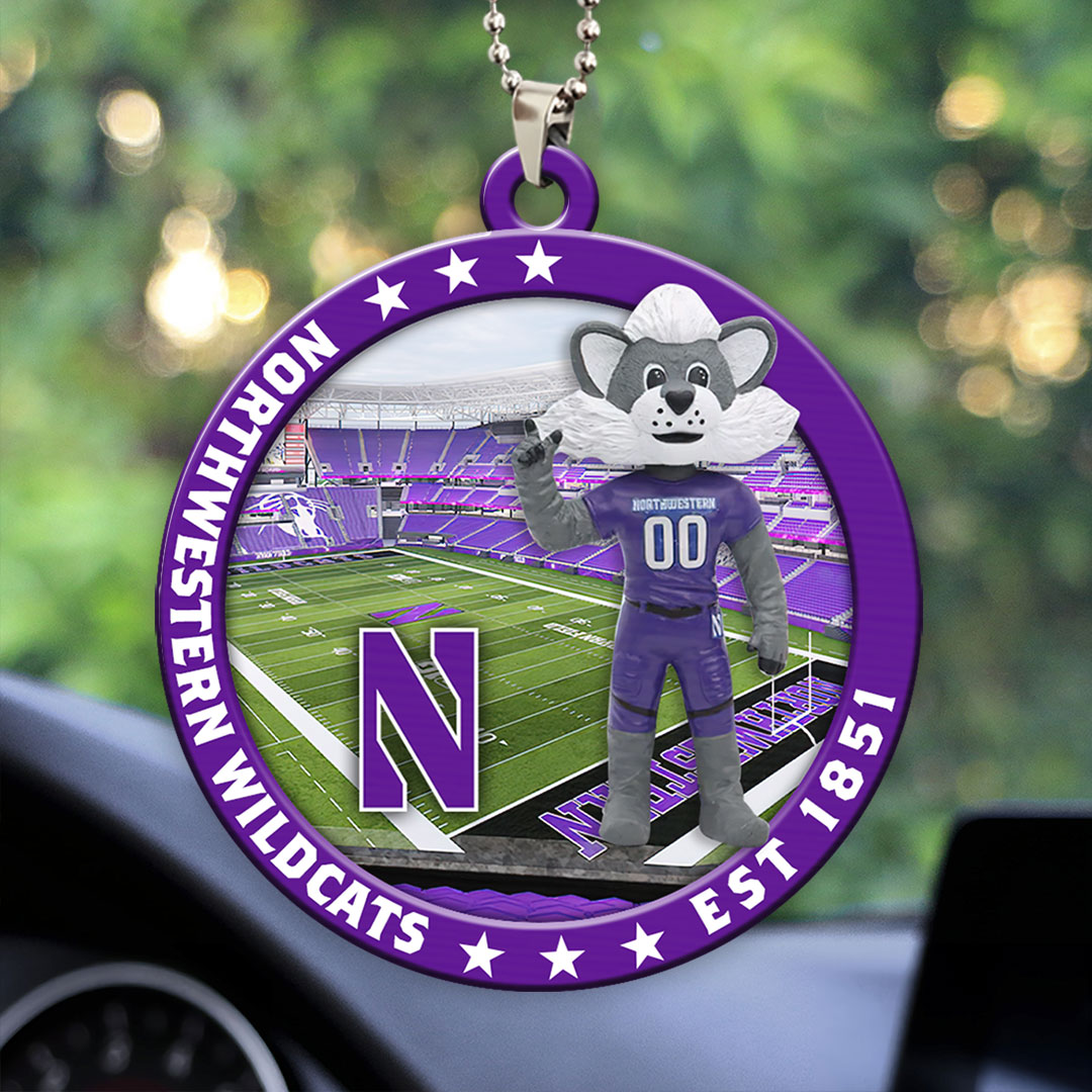 Northwestern Wildcats Football Custom shape 2-sided Acrylic Car Ornament – HOATT13114
