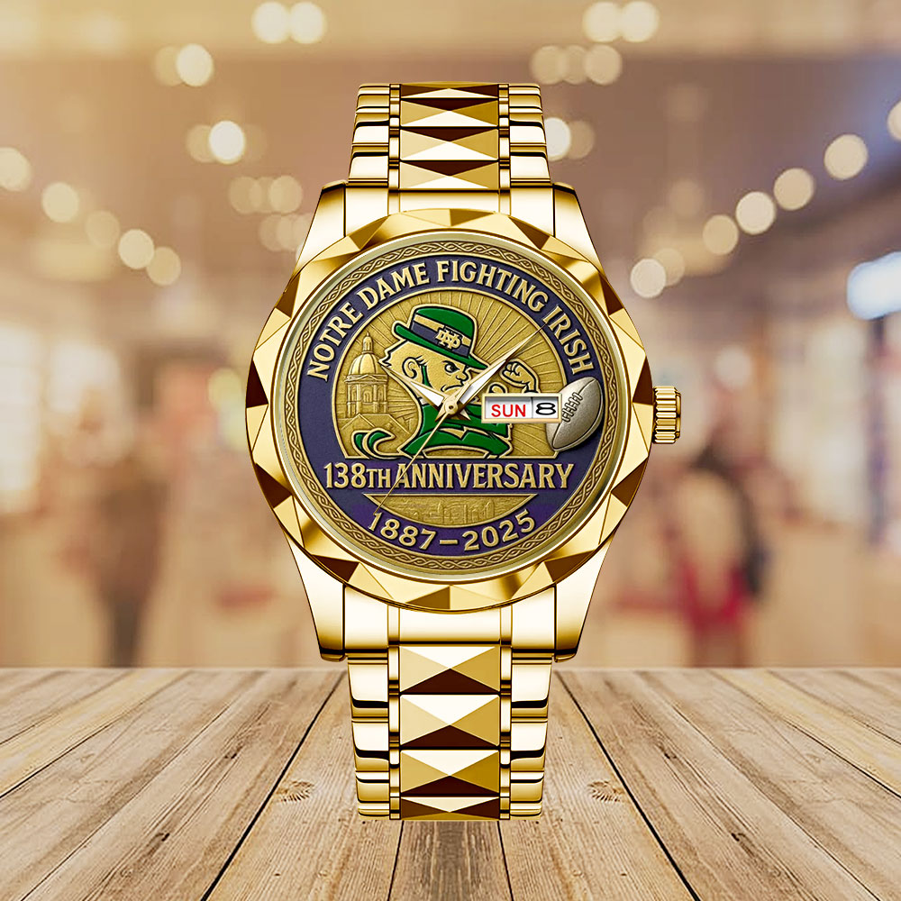 Notre Dame Fighting Irish Football 138th Anniversary Alloy Luxury Quartz Watch – MAITM12910