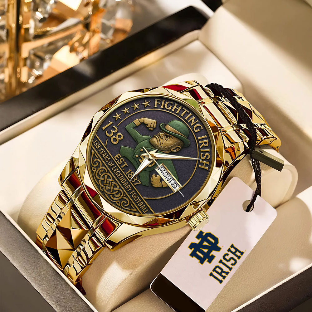 Notre Dame Fighting Irish Football 138th Anniversary Alloy Luxury Quartz Watch – MAITM12943