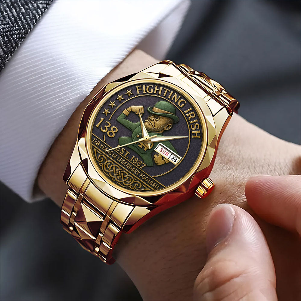Notre Dame Fighting Irish Football 138th Anniversary Alloy Luxury Quartz Watch – MAITM12943