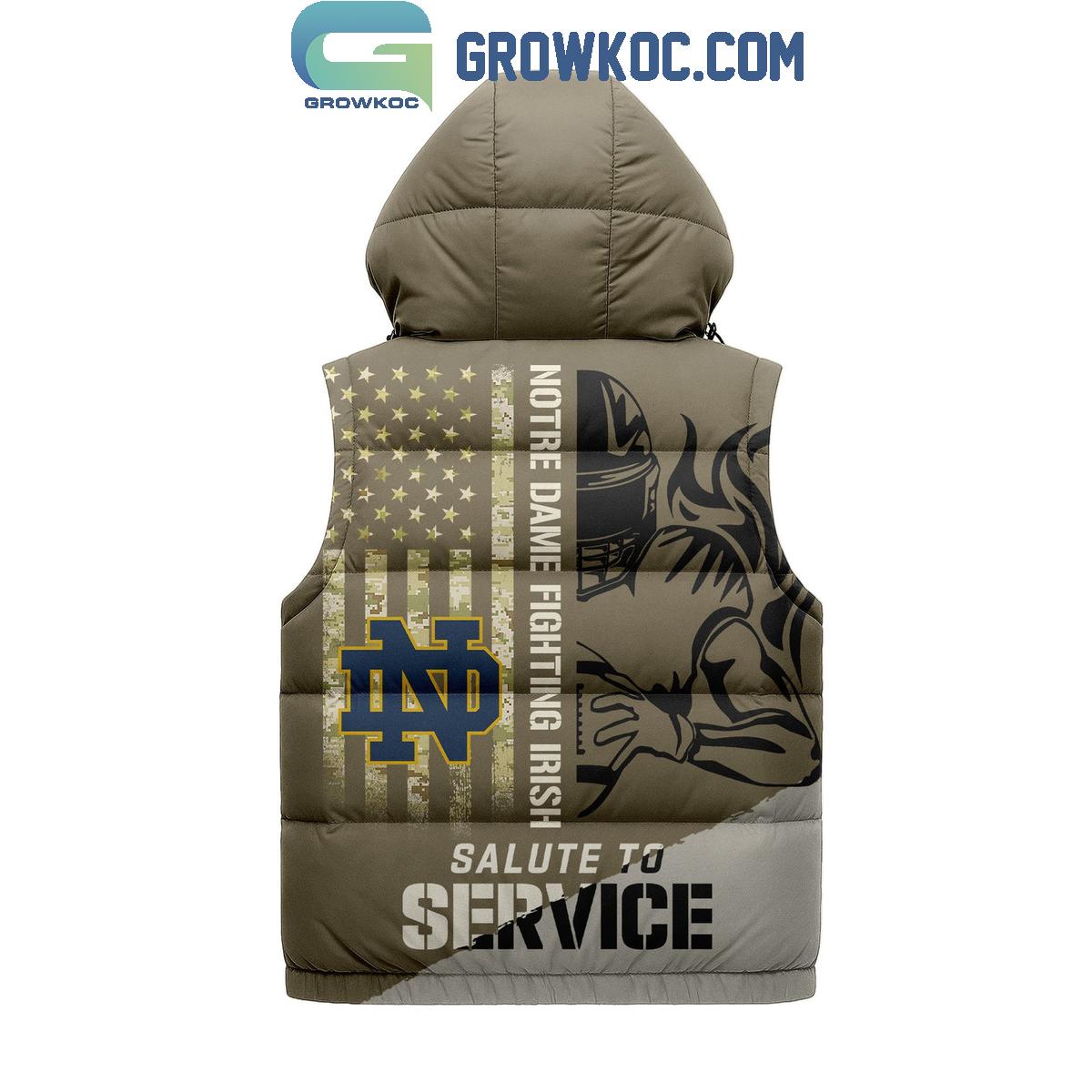 Notre Dame Fighting Irish Salute To Service Sleeveless Puffer Jacket