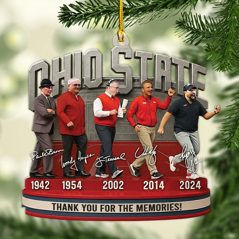 Ohio State Buckeyes Football Custom Shape 1-sided Acrylic Ornament – MAITM13945