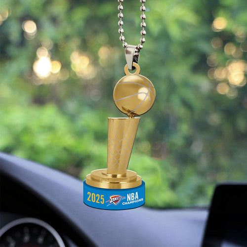 Oklahoma City Thunder 2025 NBA Champions Custom shape 2-sided Acrylic Car Ornament – MAITM 11748