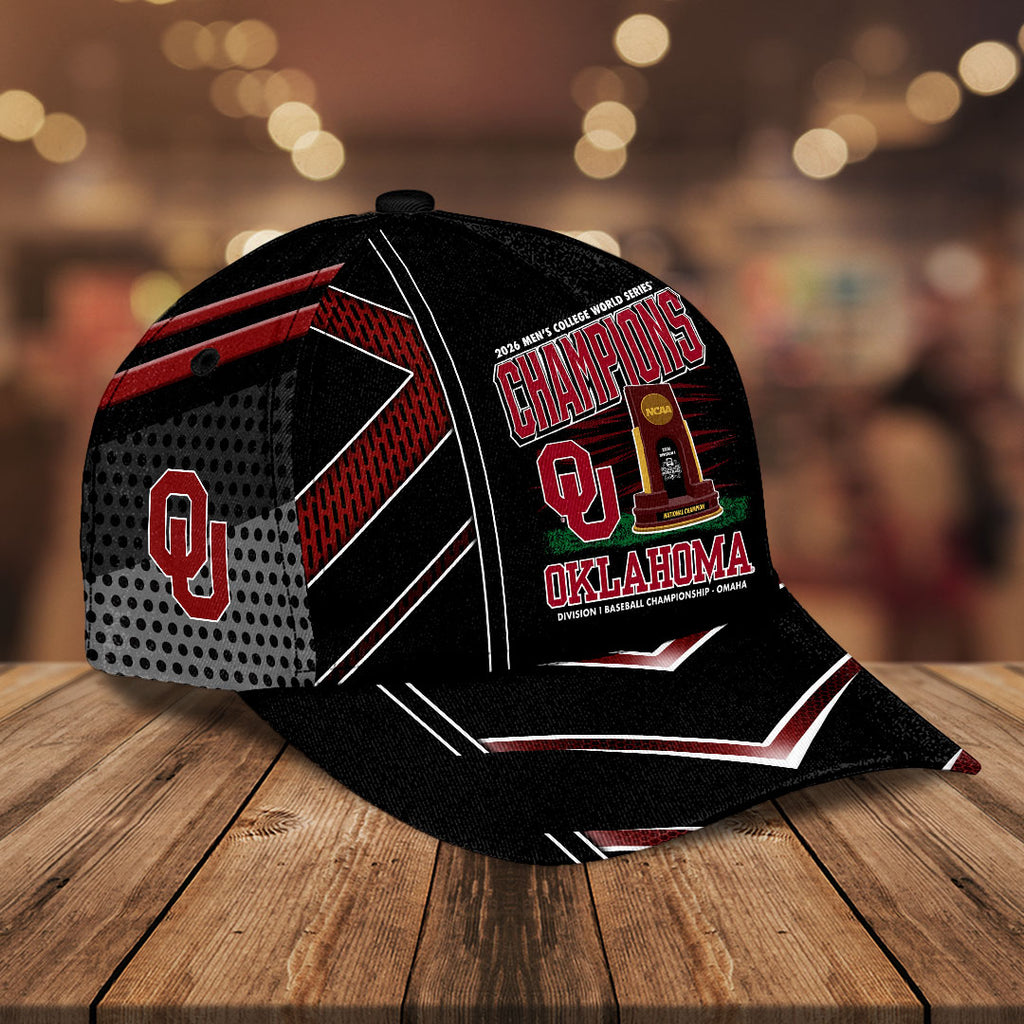 Oklahoma Sooners 2026 NCAA Baseball Men's College World Series Champions Classic Cap – HOATT18947