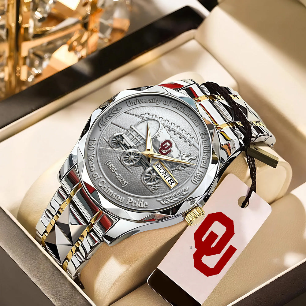 Oklahoma Sooners Football 130th Anniversary 2025 Alloy Luxury Quartz Watch – TANTN17819