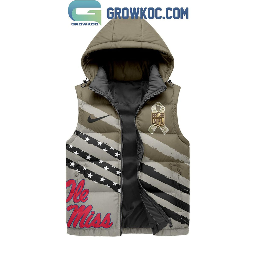 Ole Miss Rebels Salute To Service Sleeveless Puffer Jacket