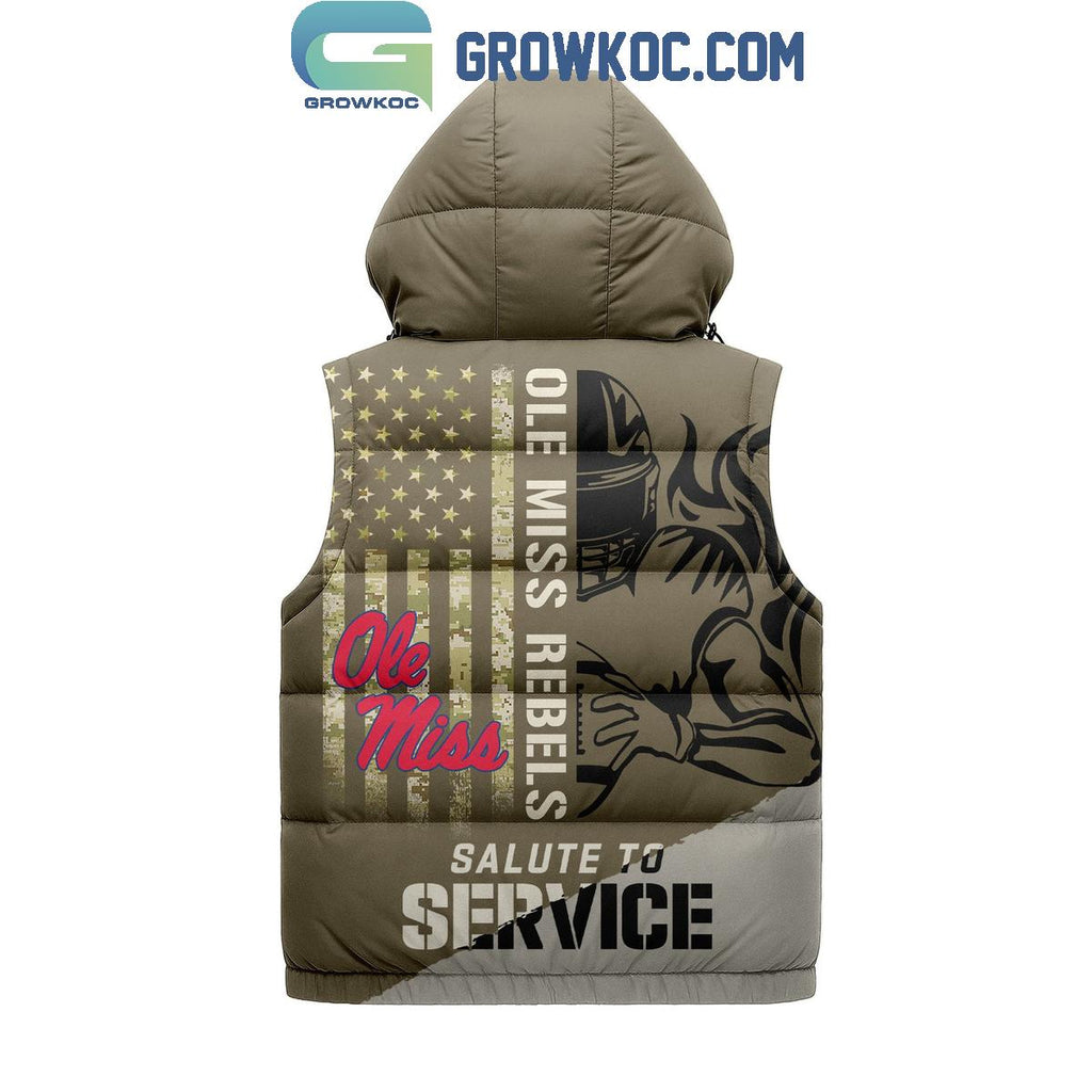 Ole Miss Rebels Salute To Service Sleeveless Puffer Jacket
