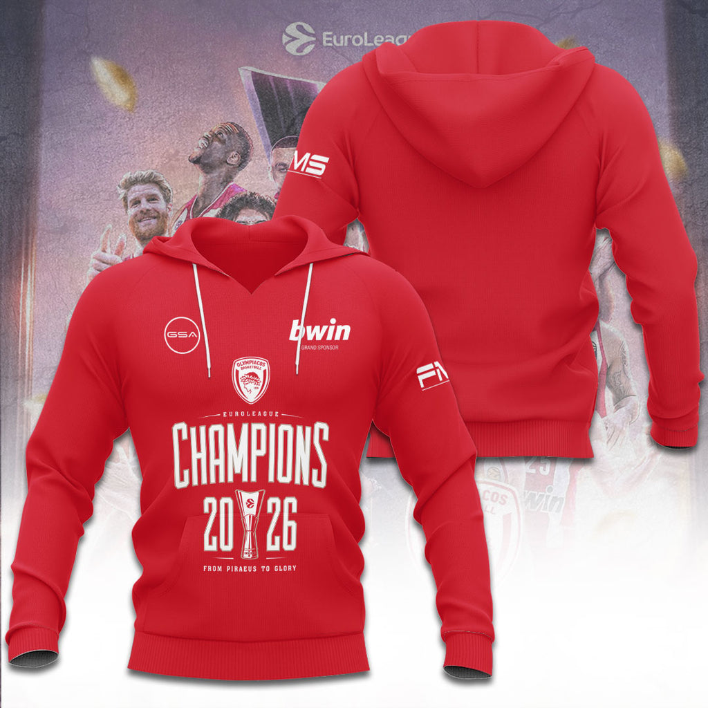 Olympiacos B.C. 2026 EuroLeague Champions 3D Apparel – TANTN23577