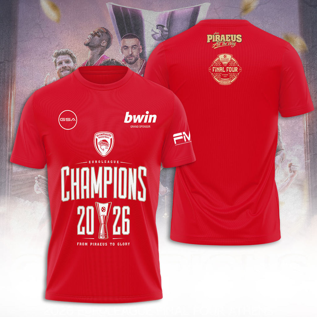 Olympiacos B.C. 2026 EuroLeague Champions 3D Apparel – TANTN23577