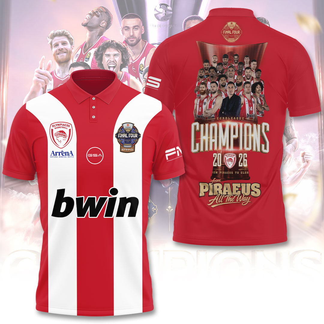 Olympiacos B.C. 2026 EuroLeague Champions 3D Apparel – TANTN23573