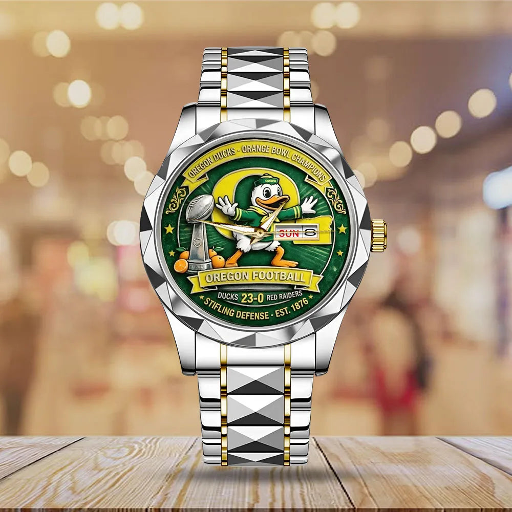 Oregon Ducks Football Orange Bowl Champions Alloy Luxury Quartz Watch – MAITM14354