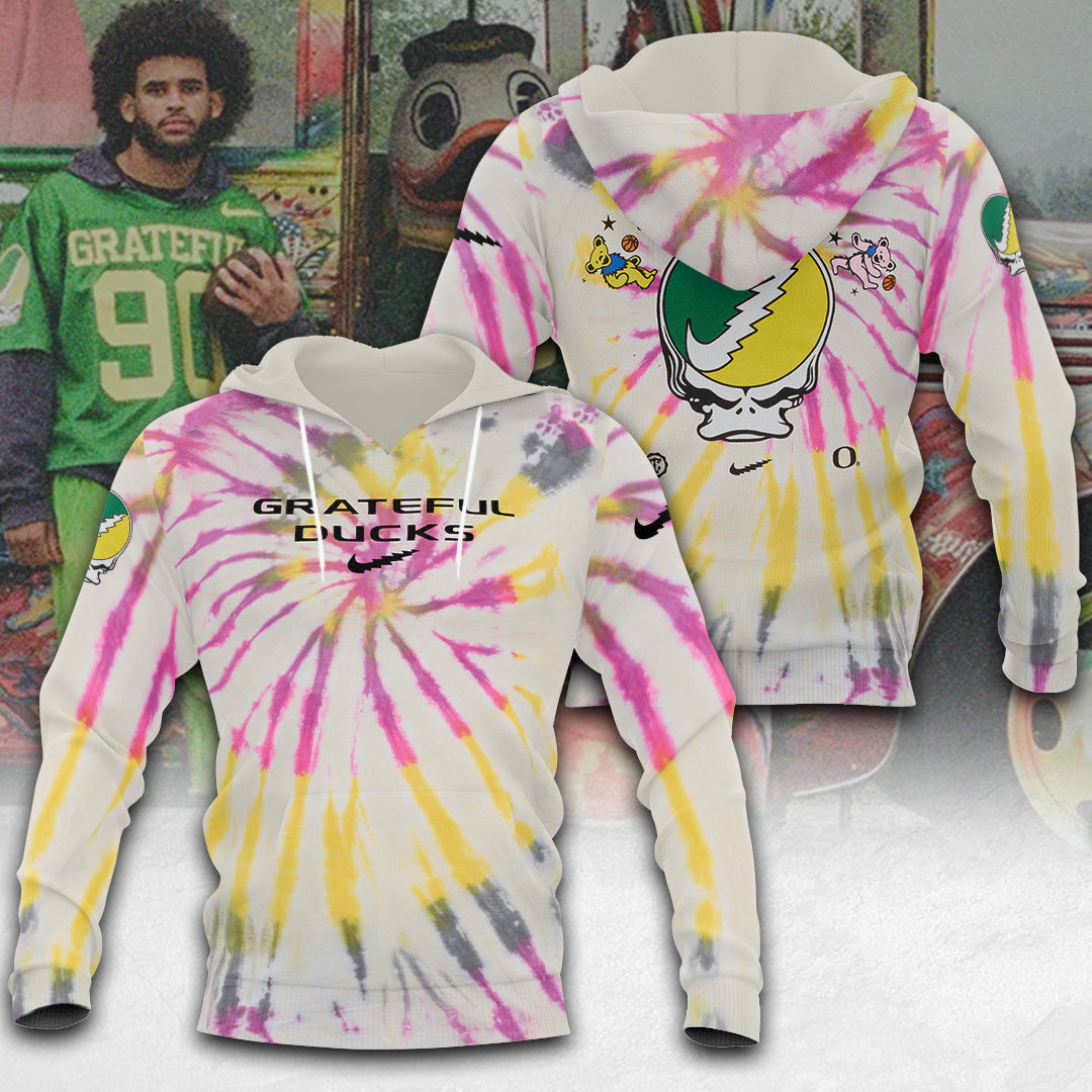 Oregon Ducks Men's Basketball x Grateful Ducks Steal Your Face 3D Apparel – TANTN21296
