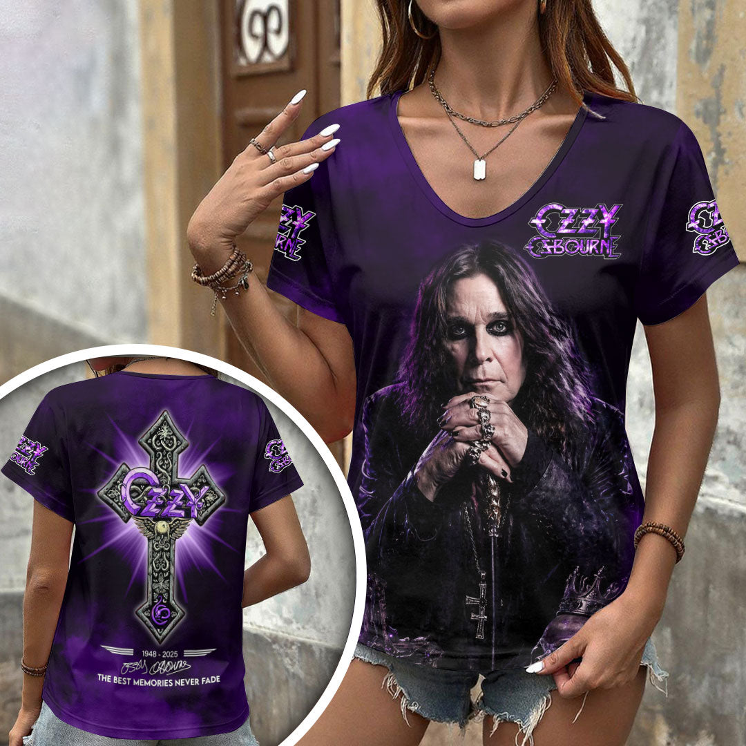 Ozzy Osbourne 3D Women's V-Neck T-Shirt – HOATT18336