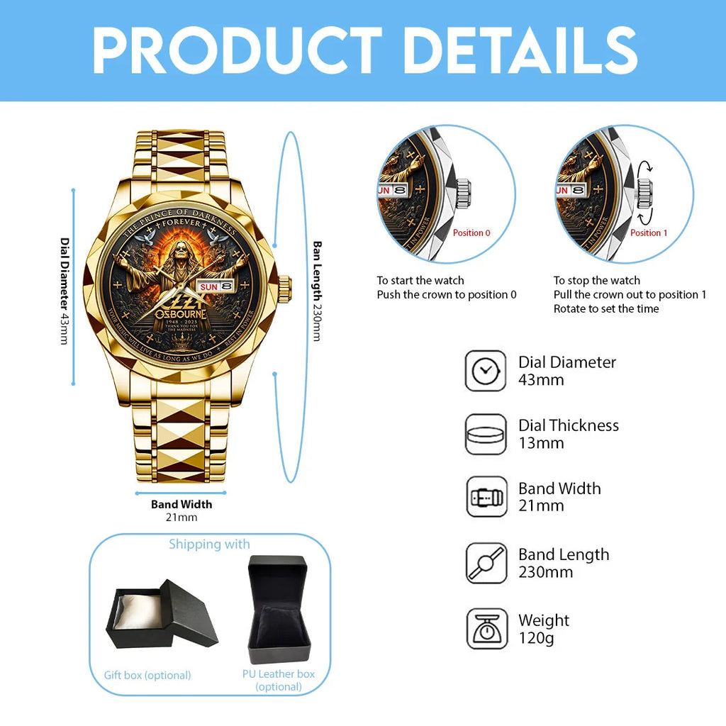 Ozzy Osbourne Alloy Luxury Quartz Watch – TMTHU8796
