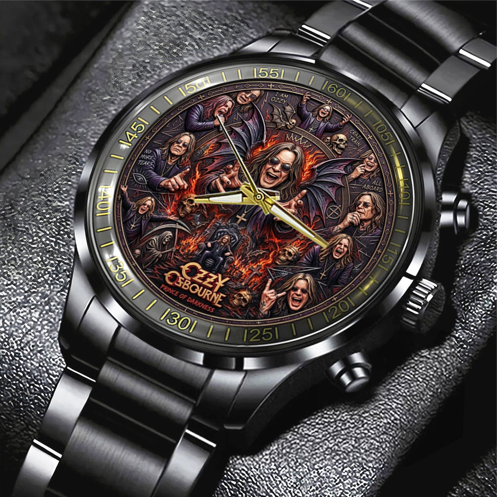 Ozzy Osbourne Black Stainless Steel Watch – TMTHU8038