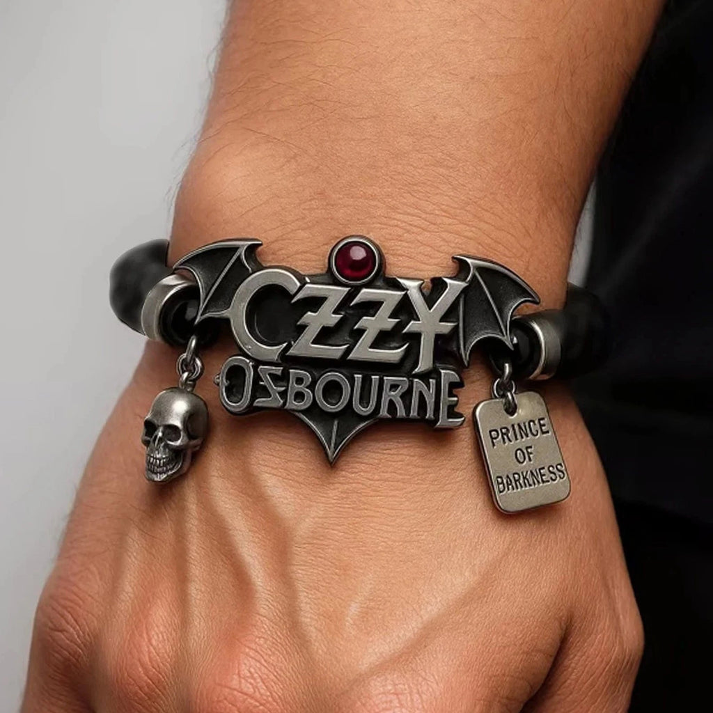 Ozzy Osbourne Leather Bracelet with Charms – MAITMDROP142