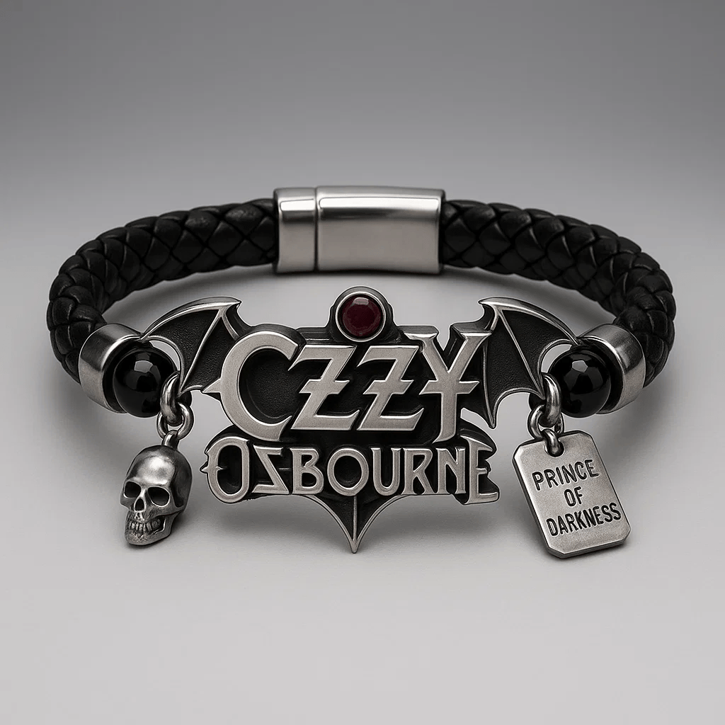 Ozzy Osbourne Leather Bracelet with Charms – MAITMDROP142