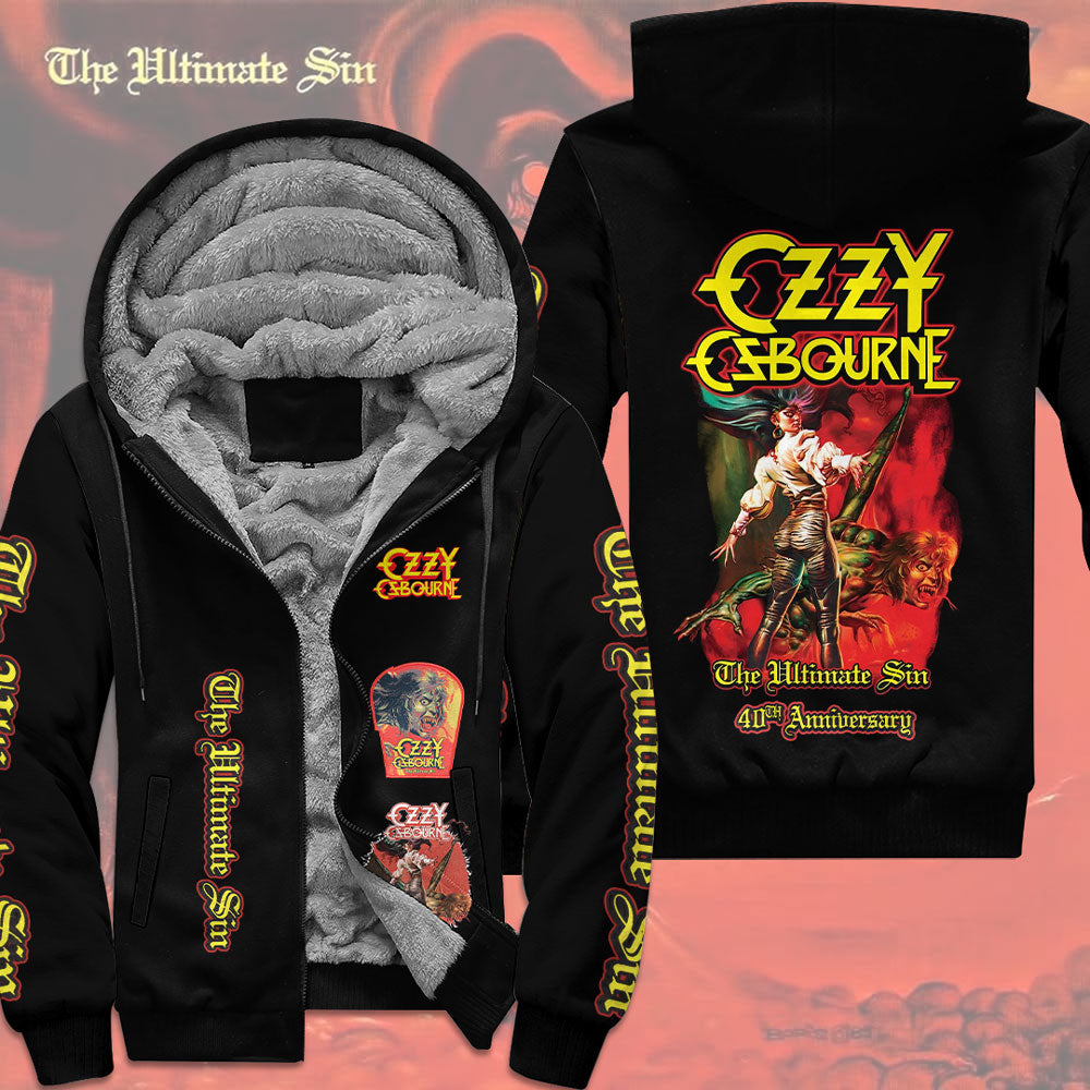 Ozzy Osbourne The Ultimate Sin 40th Anniversary 3D Fleece Zip Hoodie – TMTHU7107
