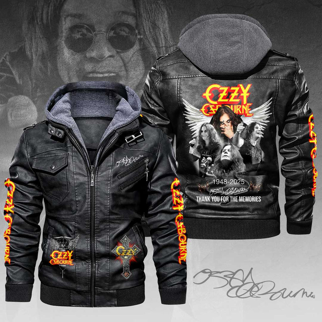 Ozzy Osbourne 2D Leather Hooded Jacket – HOATT14138